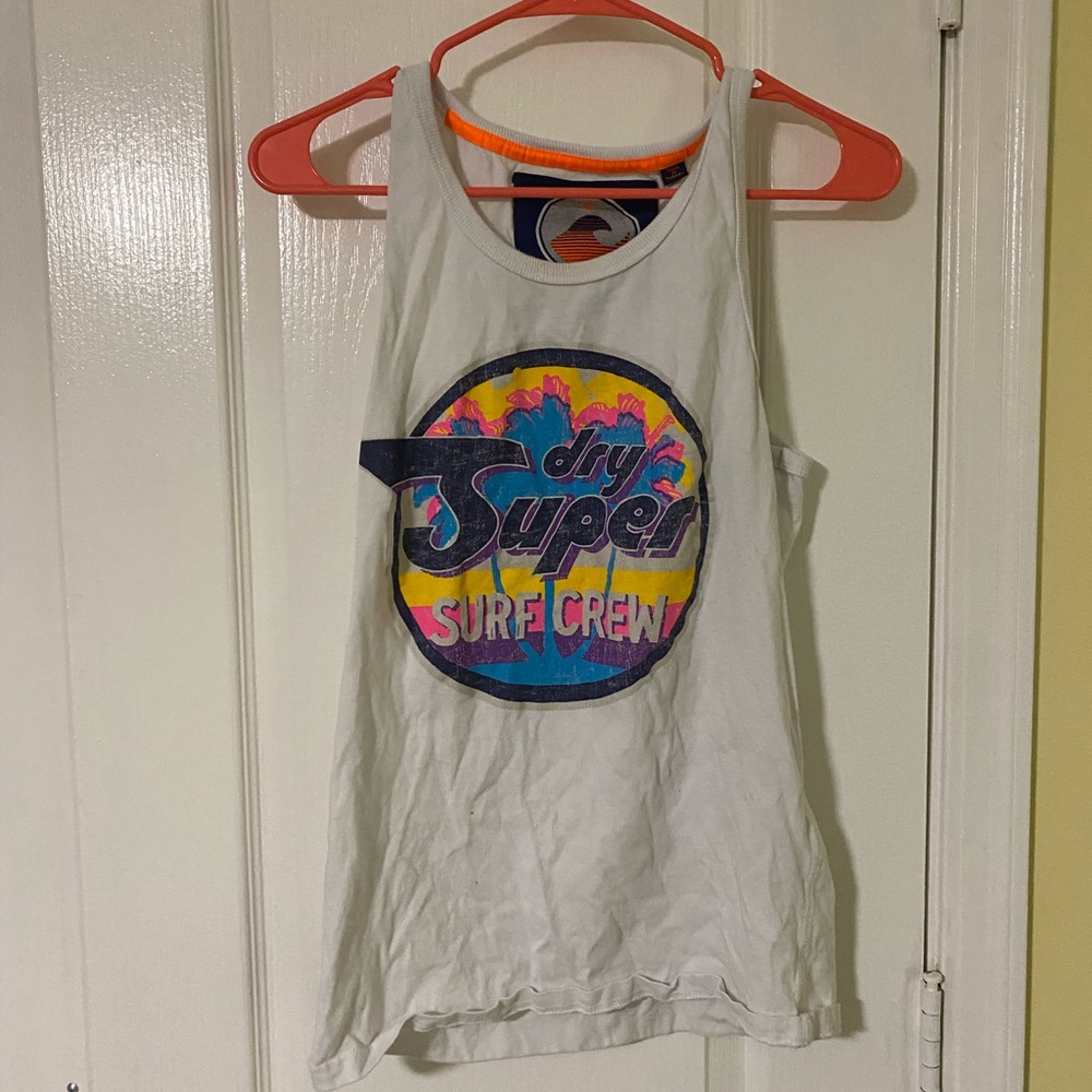 Superdry White Sunset Graphic Tank Top